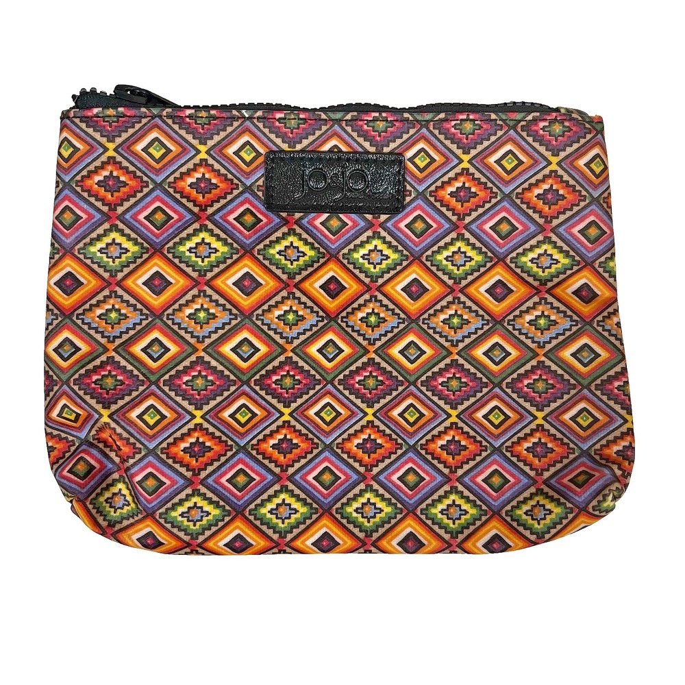 Jo & Jo Australia Cosmetic Makeup Bag Multicolor Diamond‎ Print
